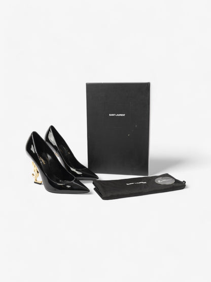 Saint Laurent Opyum 110mm Black / Gold Patent Leather EU 38 UK 5