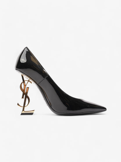 Saint Laurent Opyum 110mm Black / Gold Patent Leather EU 38 UK 5