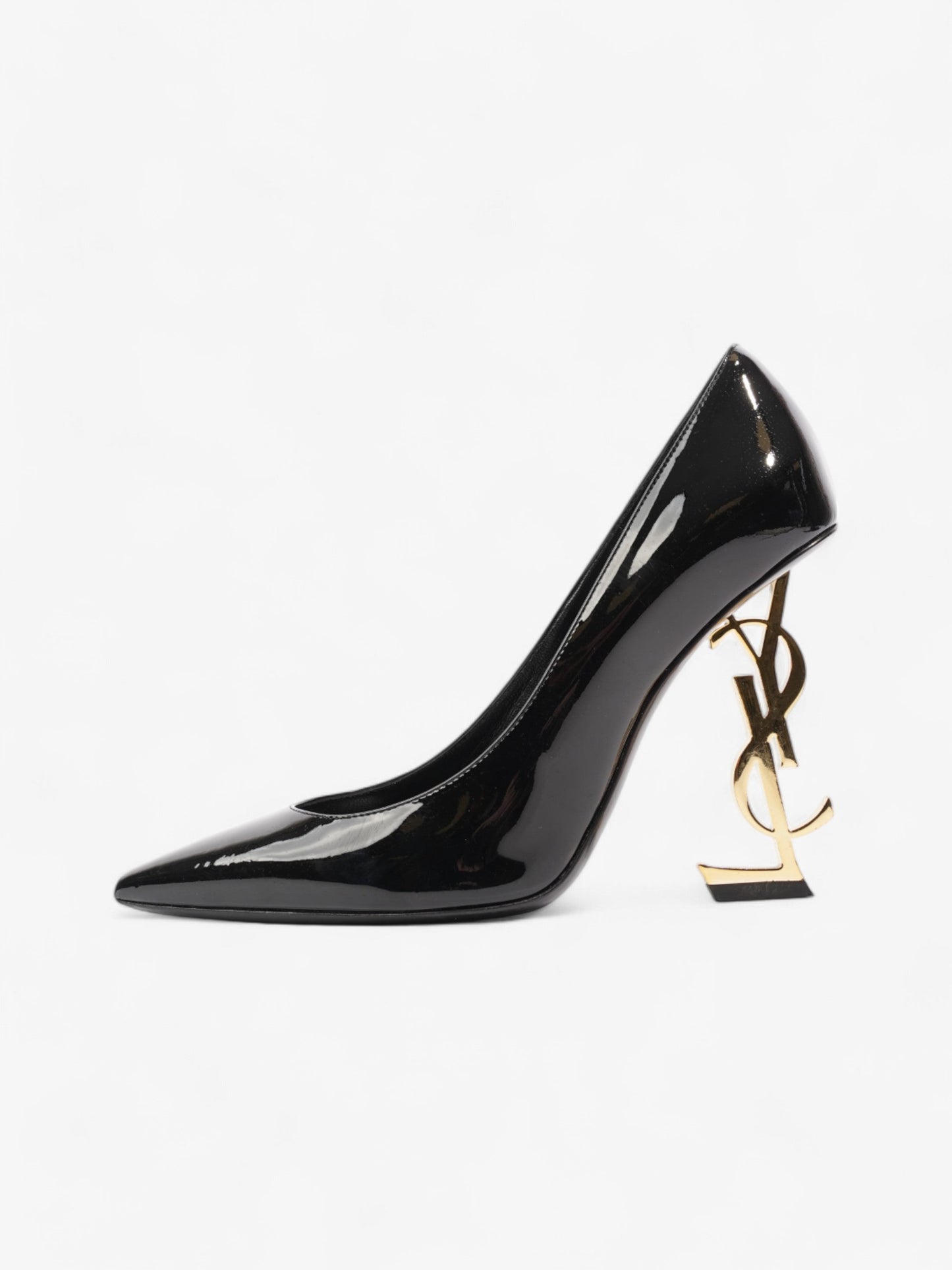 Saint Laurent Opyum 110mm Black / Gold Patent Leather EU 38 UK 5