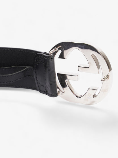 Gucci Interlocking GG Belt Black / Silver Leather 100cm / 40"