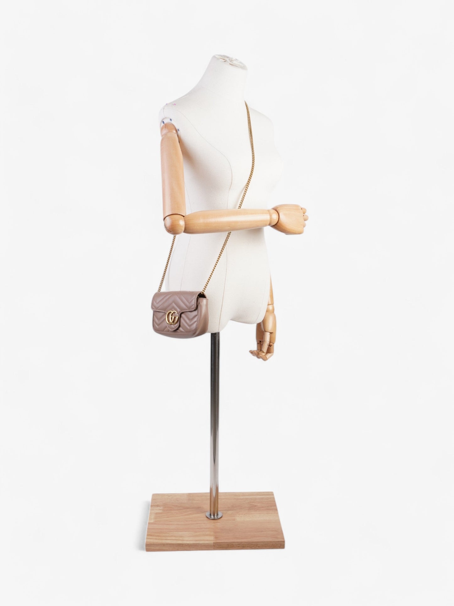 Gucci GG Marmont Rose Beige  Matelasse Leather Super Mini