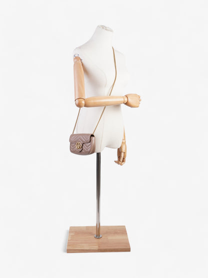 Gucci GG Marmont Rose Beige  Matelasse Leather Super Mini