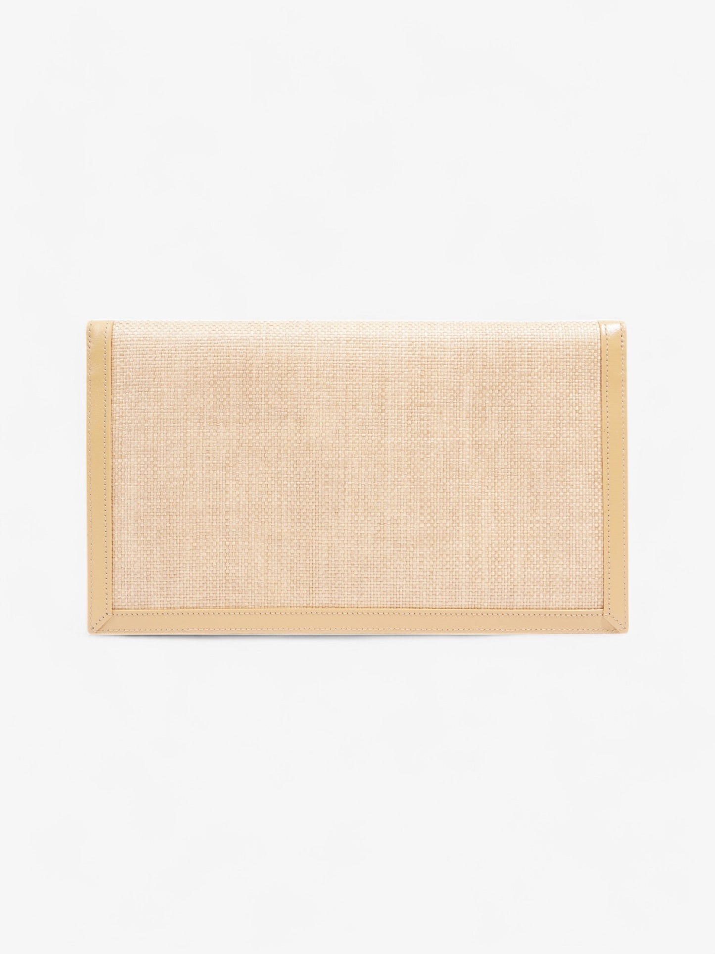 Saint Laurent Uptown Clutch Beige Raffia