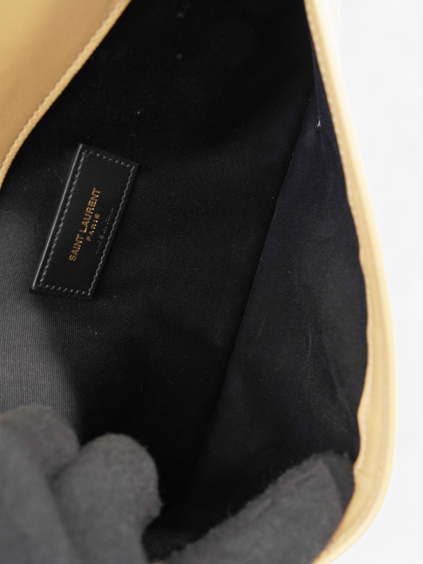 Saint Laurent Uptown Clutch Beige Raffia