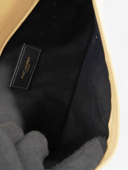 Saint Laurent Uptown Clutch Beige Raffia