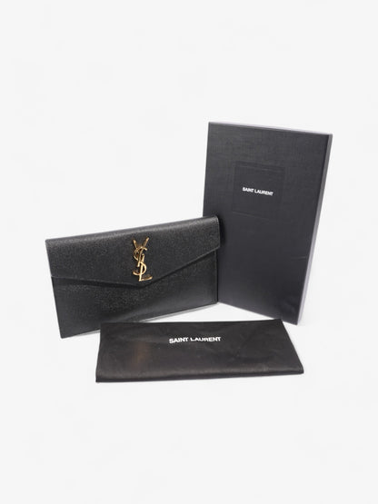 Saint Laurent Uptown Clutch Black Grained Leather