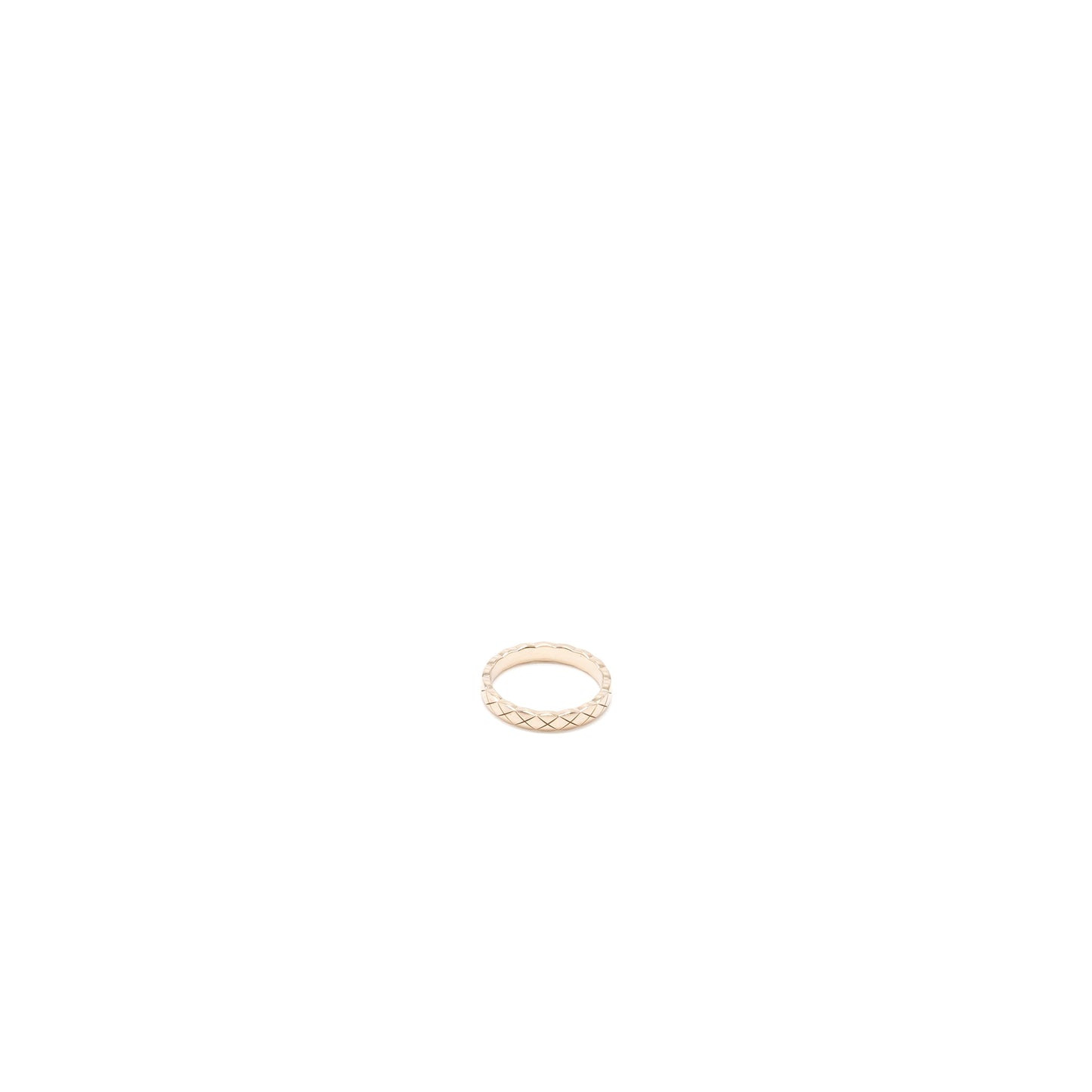 Chanel Size 53 Mini Version Coco Crush Ring Quilted Motif 18K Beige Gold