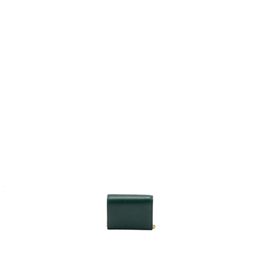 Gucci zumi mini wallet with chain calfskin dark green