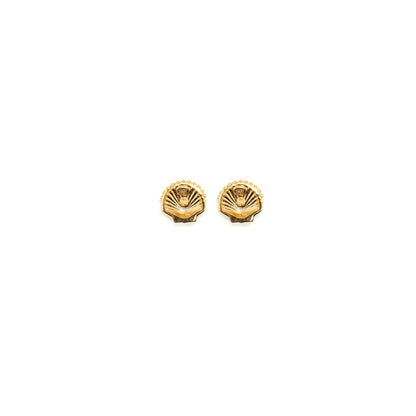 Chanel cc logo/Shell Earring Multicolour Crystal Gold Tone