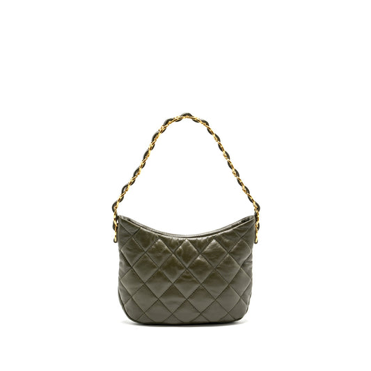 Chanel 22k Hobo Bag Lambskin Green  (microchip)