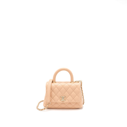 Chanel Mini Coco Handle Bag Caviar Light Pink L