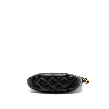 Chanel 22k Hobo Shoulder Bag Lambskin Black  (Microchip)