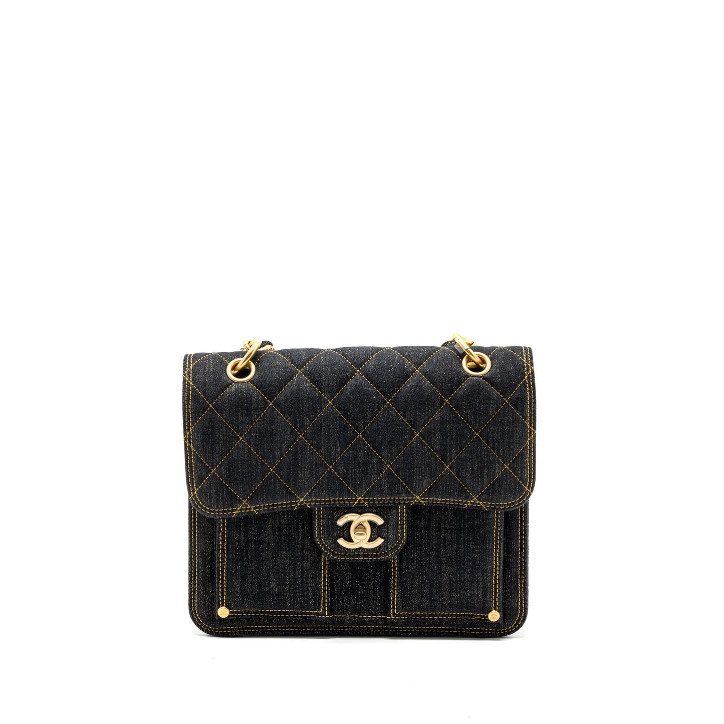Chanel 23S flap backpack denim dark blue Brushed  (microchip)