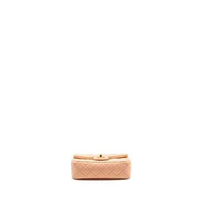 Chanel Pearl Crush Mini Rectangular Flap Bag Lambskin Pink  (Microchip)