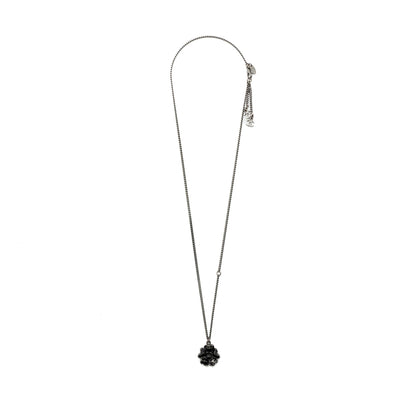 Chanel Flower Necklace with CC Logo Black Ruthenium Hardware