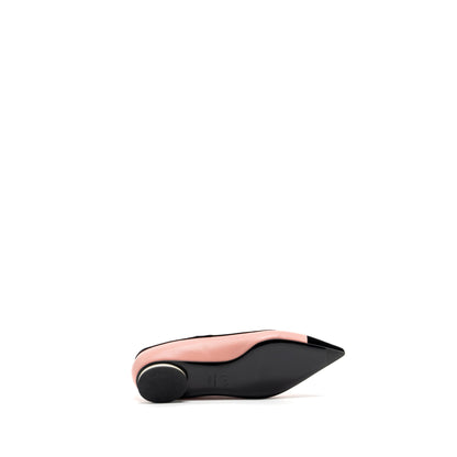 Chanel size 39.5 22K mery janes shoes lambskin / velvet pink / black L