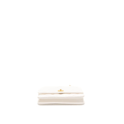 Chanel Pearl Crush Wallet on Chain Lambskin White Brushed  (Microchip)