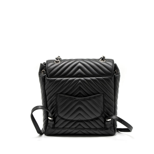 Chanel Urban Spirit Backpack Chevron Calfskin Black