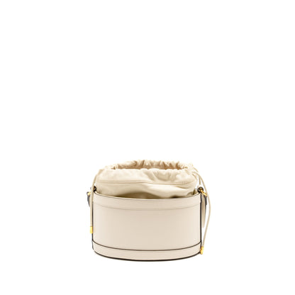Gucci 1955 Horsebit Bucket Tote Bag Calfskin White