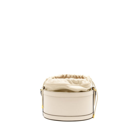 Gucci 1955 Horsebit Bucket Tote Bag Calfskin White