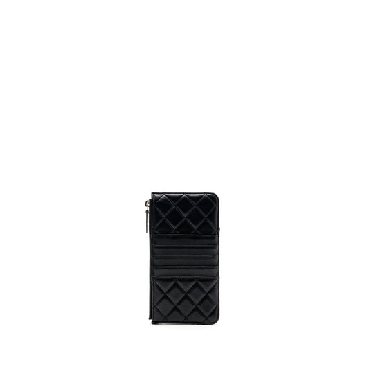 Chanel phone zip pouch lambskin Black