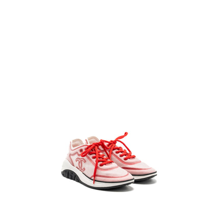 Chanel size 38.5 CC logo sneakers red/ white/ black