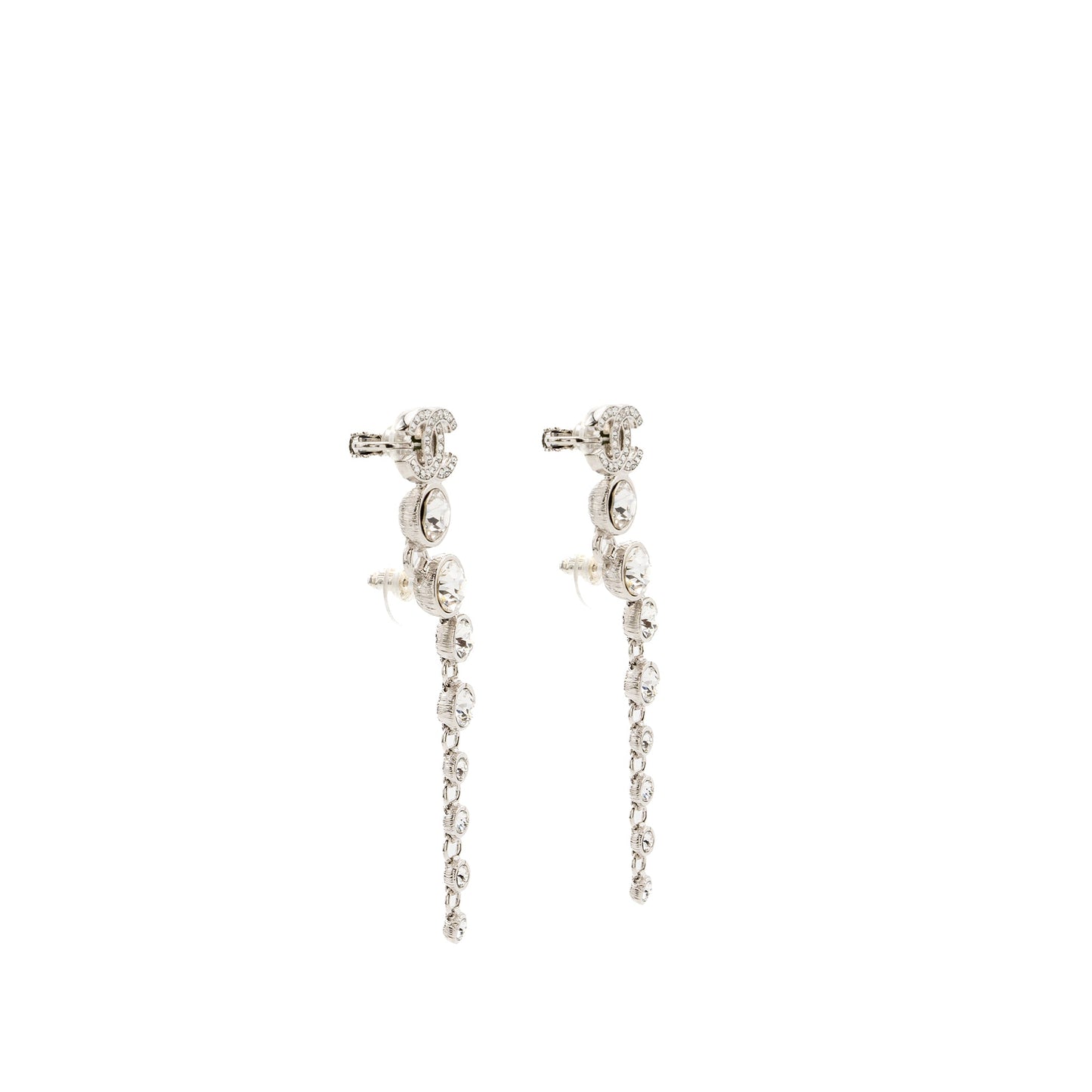 Chanel CC logo Crystal Drop Earrings