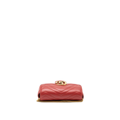 Gucci GG Marmont Super Mini Bag Matelass� Calfskin Red Brushed