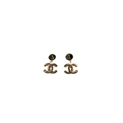 Chanel CC Logo Pearl Drop Earrings Big Model L