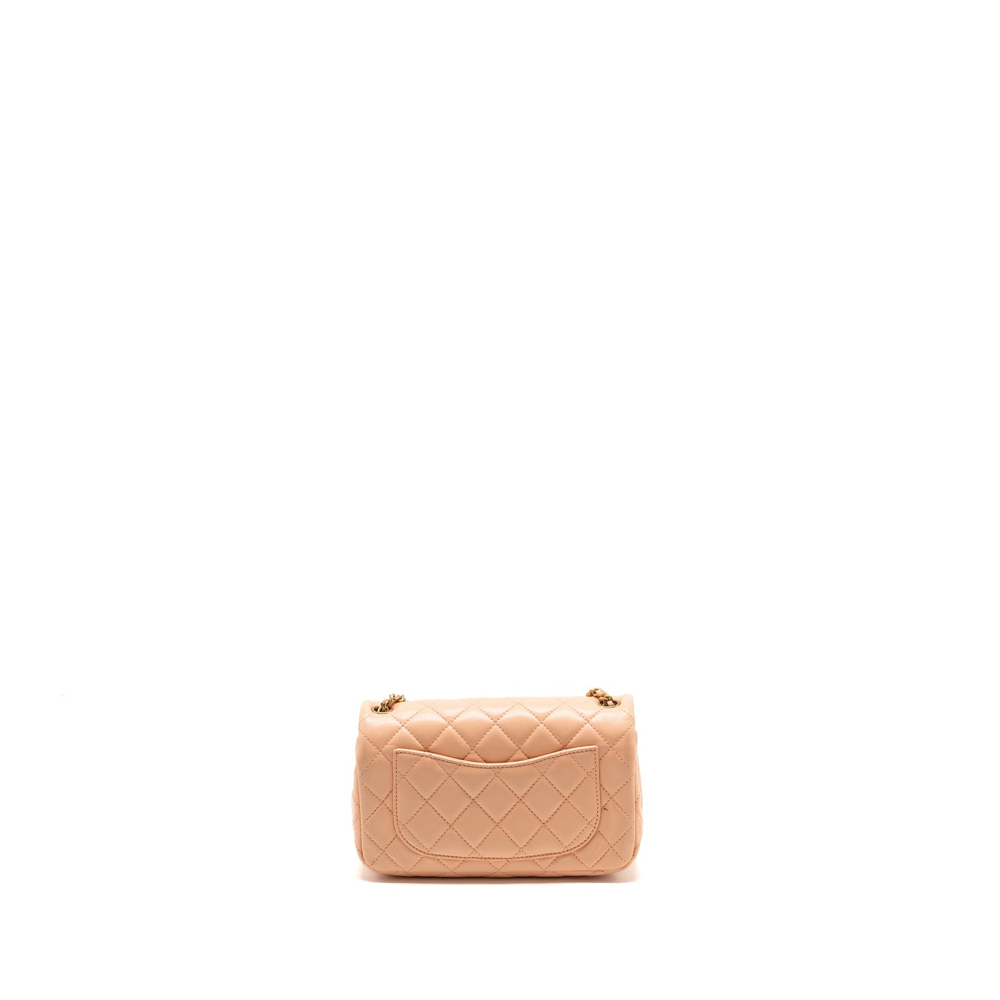 Chanel Pearl Crush Mini Rectangular Flap Bag Lambskin Pink  (Microchip)