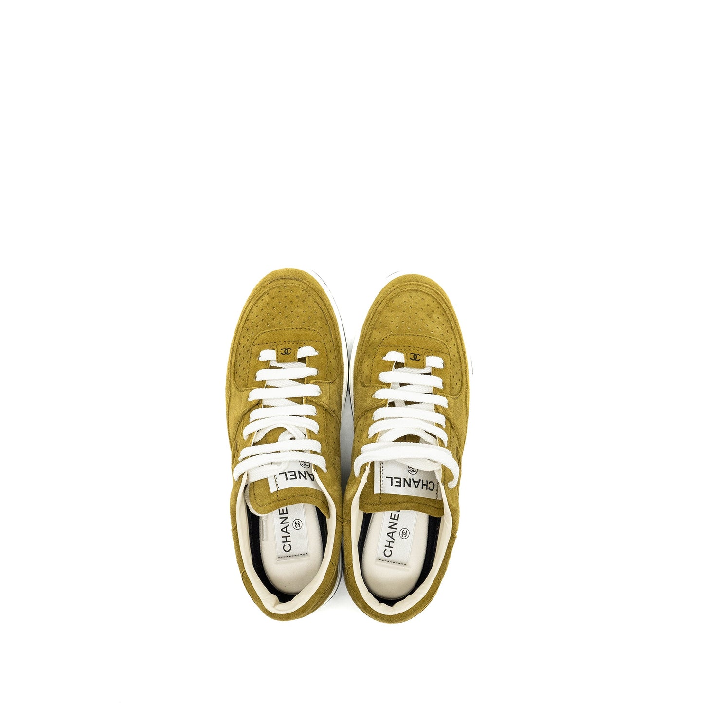 Chanel 23A Size 37.5 Sneakers Suede Green