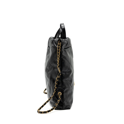 Chanel 22 Backpack Shiny Calfskin Black (Microchip)