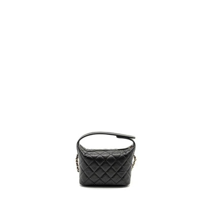 Chanel 25C Quilted Hobo Bag Caviar Black L (Microchip)