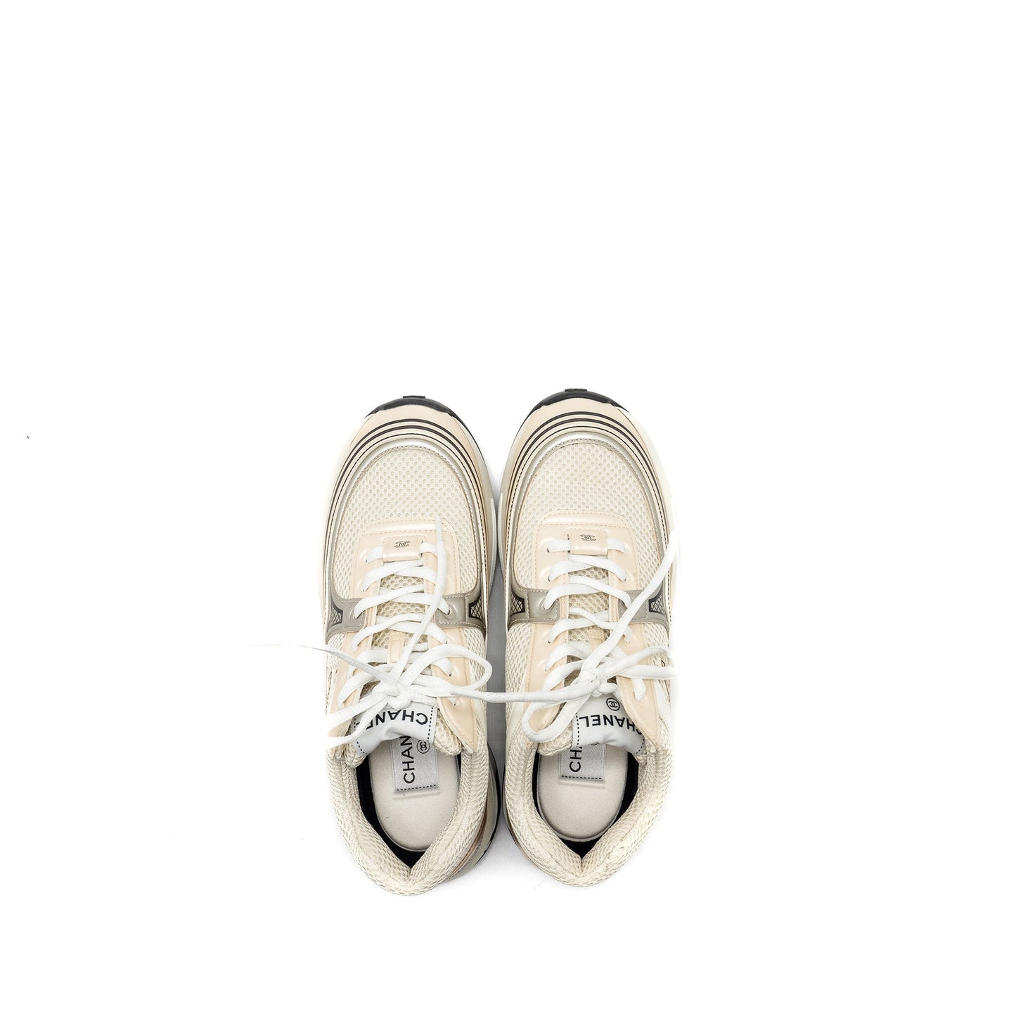 Chanel Size 37.5 Metallic Trainer/Sneaker Gold/Silver