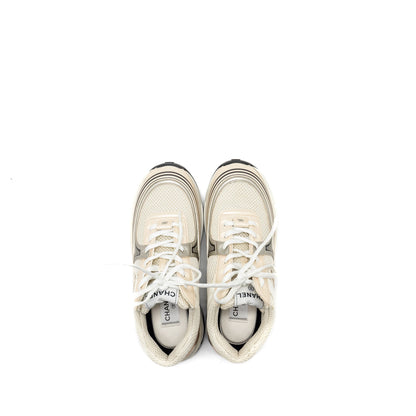 Chanel Size 37.5 Metallic Trainer/Sneaker Gold/Silver