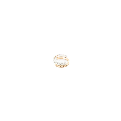 Chanel Size 49 Coco Crush TOI Et MOI Ring, Small Version White/Beige Gold Diamonds