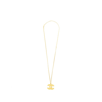 Chanel CC Logo Long Necklace Gold Tone