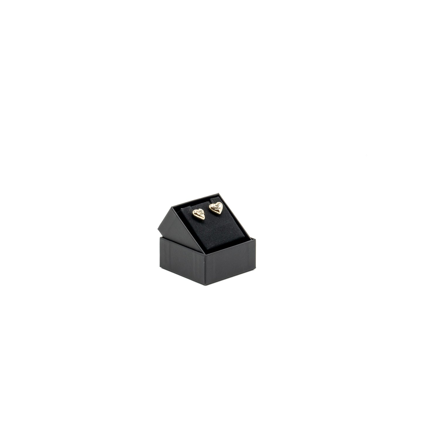 Chanel 22C heart earrings light gold tone