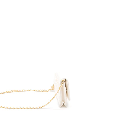 Chanel Pearl Crush Wallet on Chain Lambskin White Brushed  (Microchip)