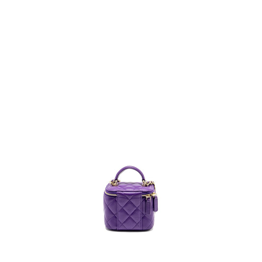 Chanel 22A Mini Vanity Case Lambskin Purple L (Microchip)