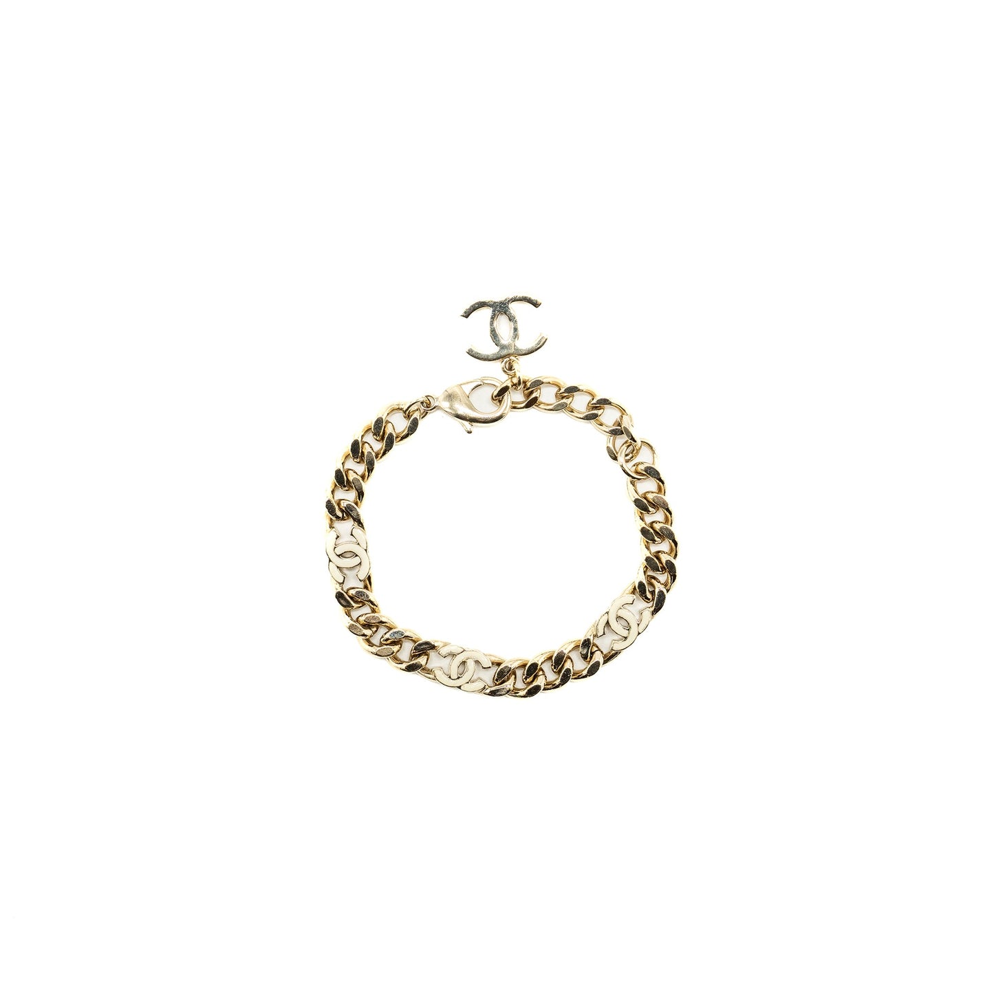 Chanel cc logo chain Bracelet Light Gold Tone