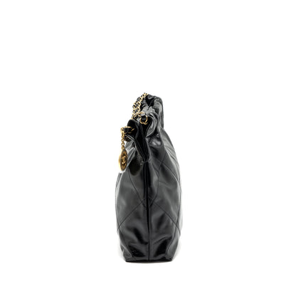 Chanel 24C 22 Bag Calfskin Black  (microchip)