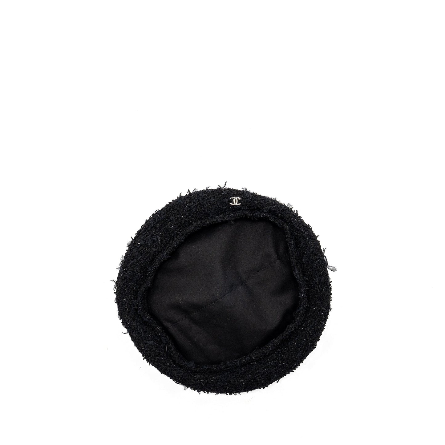 Chanel Size M CC logo Beret Polyamide/Wool Black