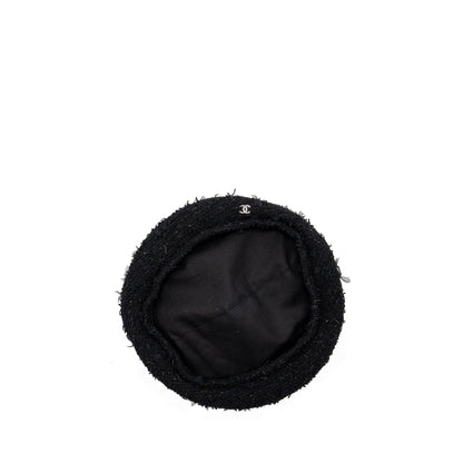 Chanel Size M CC logo Beret Polyamide/Wool Black