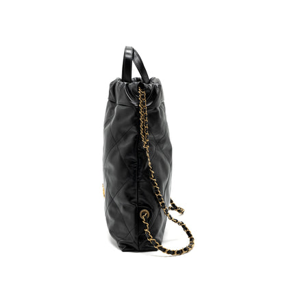 Chanel 22 Backpack Shiny Calfskin Black (Microchip)