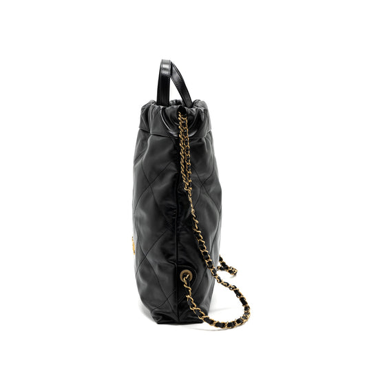Chanel 22 Backpack Shiny Calfskin Black (Microchip)