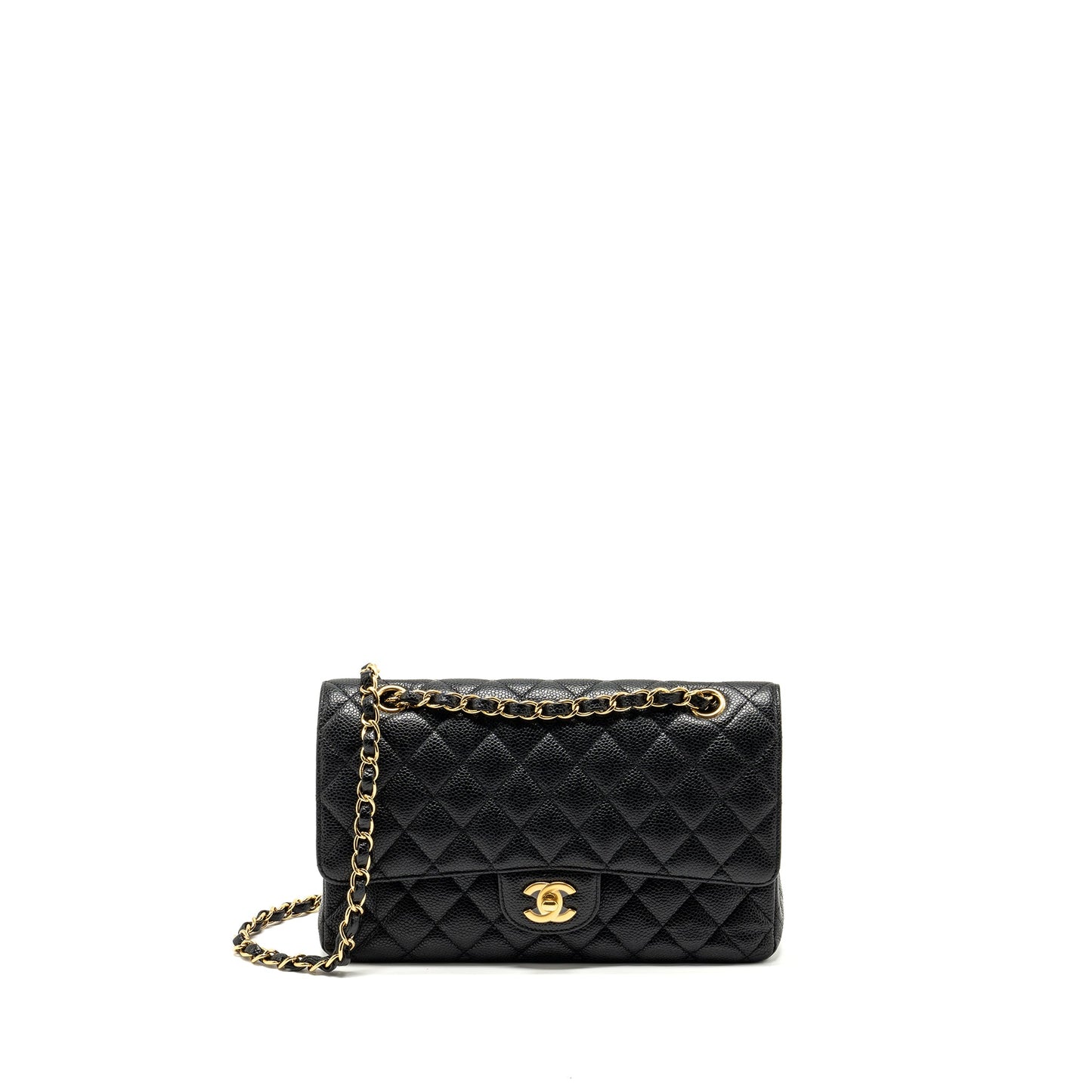 Chanel medium classic Double flap bag caviar black