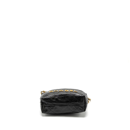 Chanel 23S Mini 22 Bag with Pearl Shiny Calfskin Black Brushed  (Microchip)