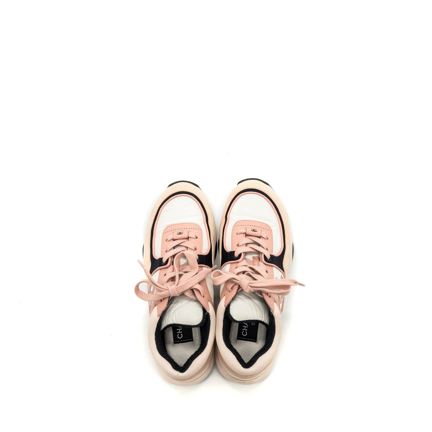 Chanel size 38 cc logo sneaker pink / multicolour