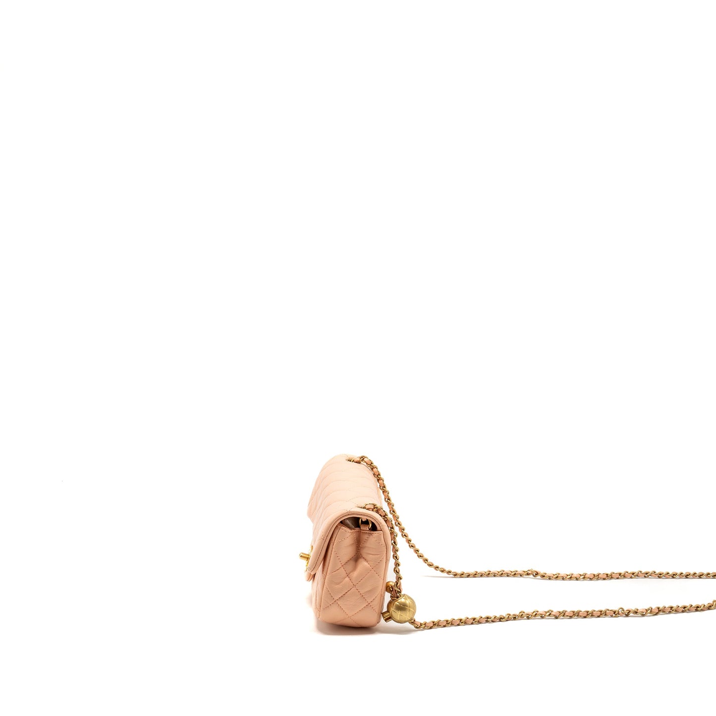 Chanel Pearl Crush Mini Rectangular Flap Bag Lambskin Pink  (Microchip)